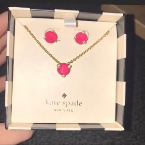 KATE SPADE PINK GUMDROP NECKLACE EARRING SET